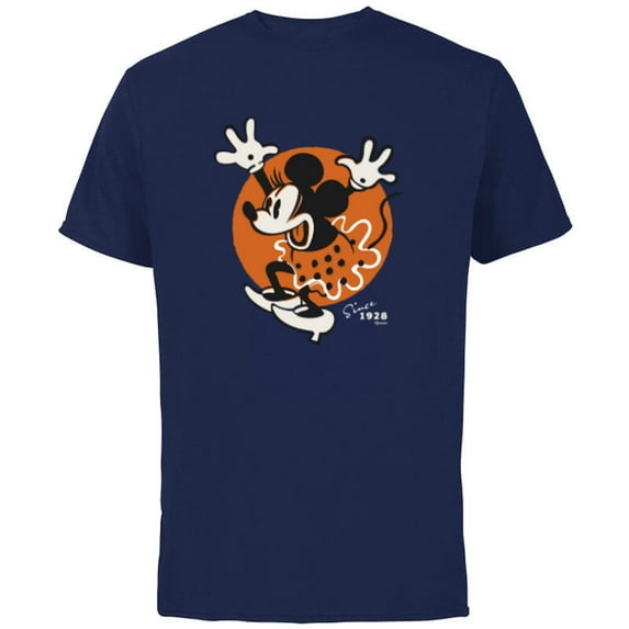 Disney 100 Minnie Mouse Excited Since 1928 Vintage D100 - Short Sleeve Cotton T-Shirt for Adults - Customized-Navy