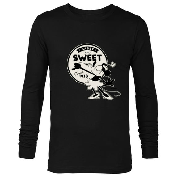 Disney 100 Minnie Mouse Sassy and Sweet Since 1928 D100 - Long Sleeve T-Shirt for Men - Customized-Black