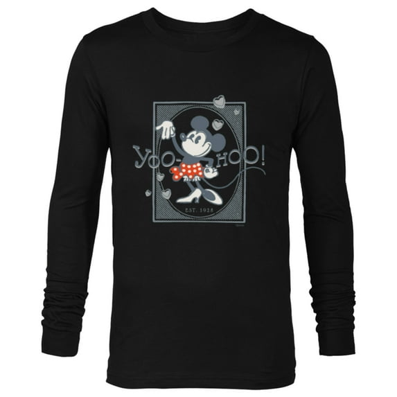 Disney 100 Minnie Mouse Yoo-Hoo! Est 1928 Vintage D100 - Long Sleeve T-Shirt for Men - Customized-Black