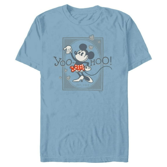 Disney 100 Minnie Mouse Yoo-Hoo! Est 1928 Vintage D100 - Short Sleeve Blended T-Shirt for Adults - Customized-Ocean Blue
