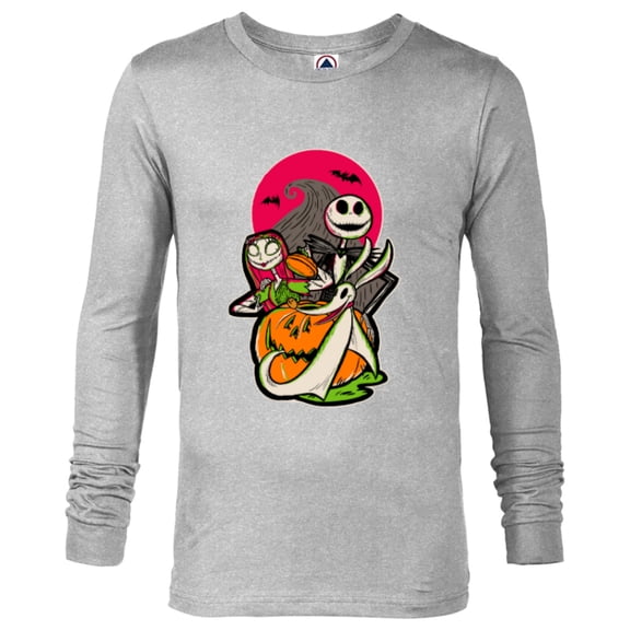 Disney 100 Nightmare Before Christmas Halloween Jack & Sally - Long Sleeve T-Shirt for Men - Customized-Athletic Heather
