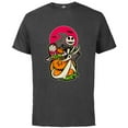 thumbnail image 1 of Disney 100 Nightmare Before Christmas Halloween Jack & Sally - Short Sleeve Cotton T-Shirt for Adults - Customized-Charcoal Heather, 1 of 5
