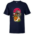 thumbnail image 1 of Disney 100 Nightmare Before Christmas Halloween Jack & Sally - Short Sleeve T-Shirt for Kids - Customized-Athletic Navy, 1 of 5