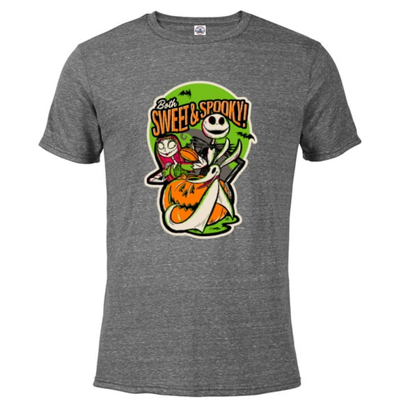 Disney 100 Nightmare Before Christmas Halloween Sweet Spooky - Short Sleeve Blended T-Shirt for Adults - Customized-Graphite Snow Heather