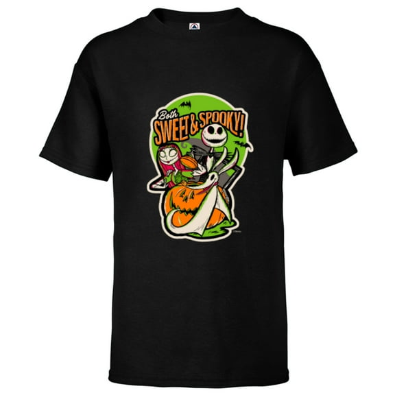 Disney 100 Nightmare Before Christmas Halloween Sweet Spooky - Short Sleeve T-Shirt for Kids - Customized-Black