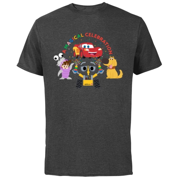 Disney 100 Pixar A Magical Celebration Anniversary D100 - Short Sleeve Cotton T-Shirt for Adults - Customized-Charcoal