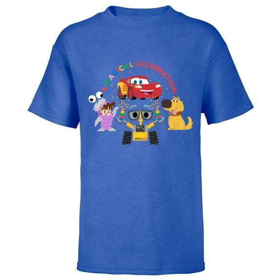 Disney 100 Pixar A Magical Celebration Anniversary D100 - Short Sleeve T-Shirt for Kids - Customized-Royal