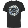 thumbnail image 1 of Disney 100 Pixar Happy Faces Blue Sticker Circle D100 - Short Sleeve Cotton T-Shirt for Adults - Customized-Black, 1 of 5