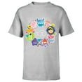 thumbnail image 1 of Disney 100 Pixar Happy Faces Sticker Circle D100 - Short Sleeve T-Shirt for Kids - Customized-Athletic Heather, 1 of 5