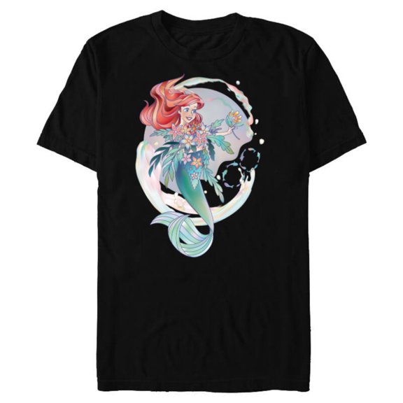 Disney 100 Platinum Princess Collection Ariel D100 - Short Sleeve Blended T-Shirt for Adults - Customized-Black