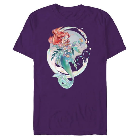 Disney 100 Platinum Princess Collection Ariel D100 - Short Sleeve Blended T-Shirt for Adults - Customized-Purple