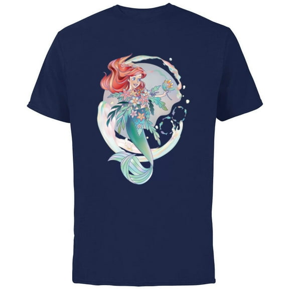 Disney 100 Platinum Princess Collection Ariel D100 - Short Sleeve Cotton T-Shirt for Adults - Customized-Navy