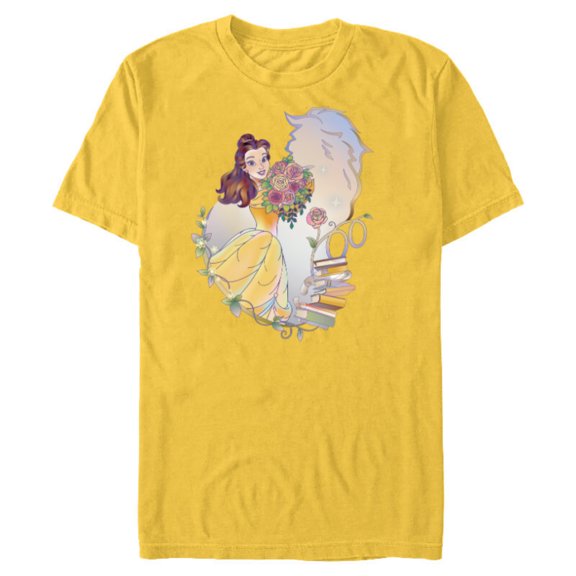Disney 100 Platinum Princess Collection Belle D100 - Short Sleeve Blended T-Shirt for Adults - Customized-Yellow
