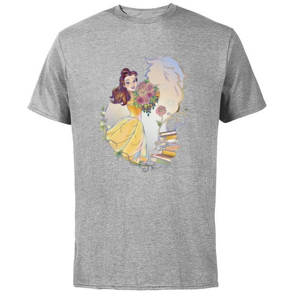 Disney 100 Platinum Princess Collection Belle D100 - Short Sleeve Cotton T-Shirt for Adults - Customized-Athletic Heather