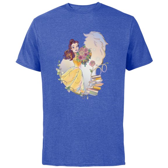 Disney 100 Platinum Princess Collection Belle D100 - Short Sleeve Cotton T-Shirt for Adults - Customized-Royal Heather