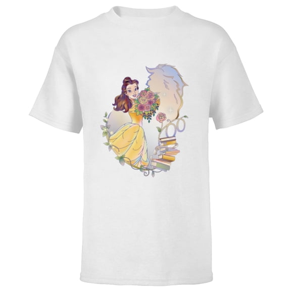 Disney 100 Platinum Princess Collection Belle D100 - Short Sleeve T-Shirt for Kids - Customized-White