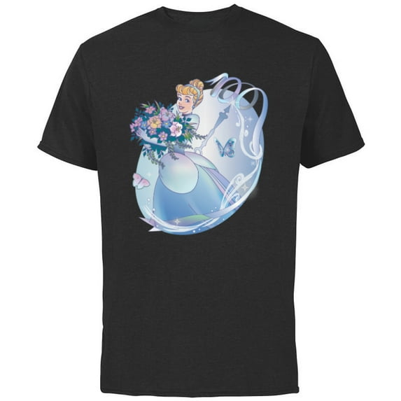 Disney 100 Platinum Princess Collection Cinderella D100 - Short Sleeve Cotton T-Shirt for Adults - Customized-Black
