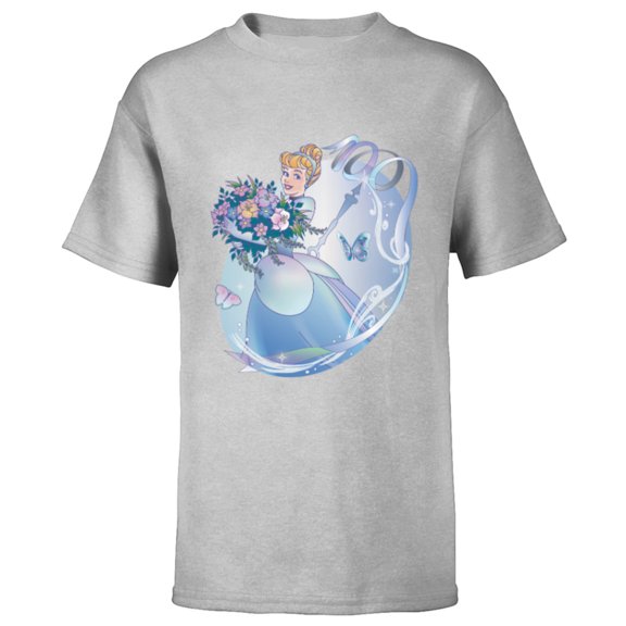 Disney 100 Platinum Princess Collection Cinderella D100 - Short Sleeve T-Shirt for Kids - Customized-Athletic Heather