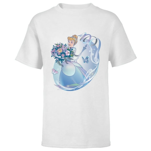 Disney 100 Platinum Princess Collection Cinderella D100 - Short Sleeve T-Shirt for Kids - Customized-White