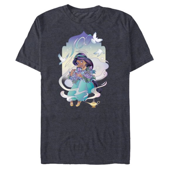 Disney 100 Platinum Princess Collection Jasmine D100 - Short Sleeve Blended T-Shirt for Adults - Customized-Navy Heather