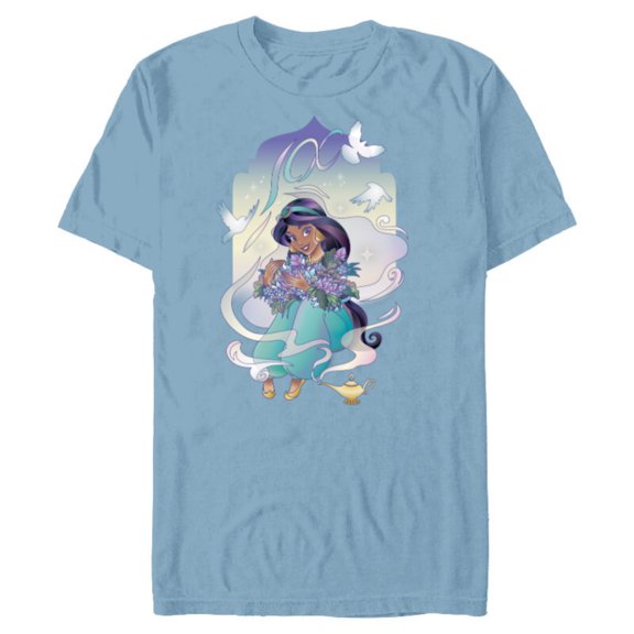 Disney 100 Platinum Princess Collection Jasmine D100 - Short Sleeve Blended T-Shirt for Adults - Customized-Ocean Blue