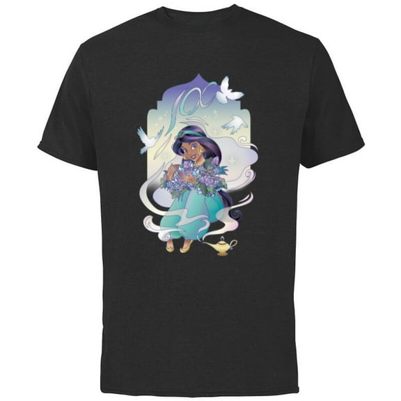 Disney 100 Platinum Princess Collection Jasmine D100 - Short Sleeve Cotton T-Shirt for Adults - Customized-Black