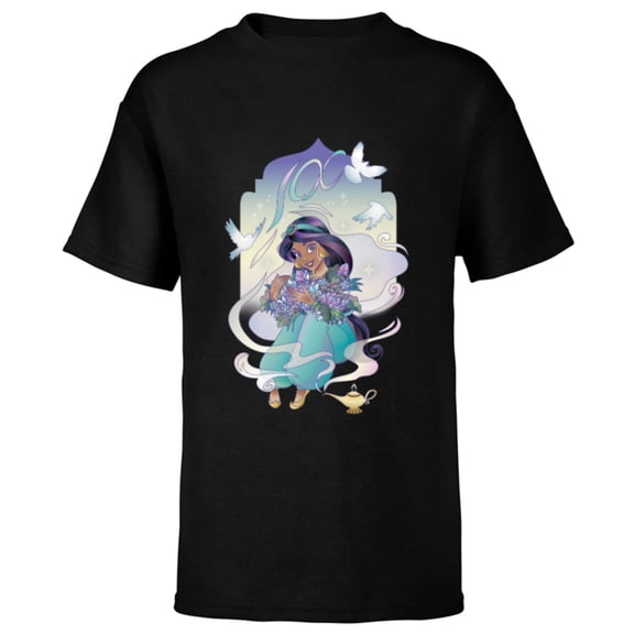 Disney 100 Platinum Princess Collection Jasmine D100 - Short Sleeve T-Shirt for Kids - Customized-Black