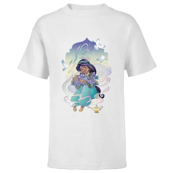 Disney 100 Platinum Princess Collection Jasmine D100 - Short Sleeve T-Shirt for Kids - Customized-White