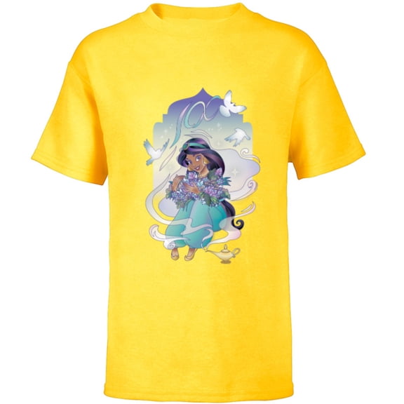 Disney 100 Platinum Princess Collection Jasmine D100 - Short Sleeve T-Shirt for Kids - Customized-Yellow