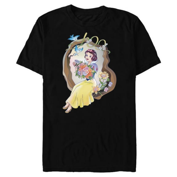 Disney 100 Platinum Princess Collection Snow White D100 - Short Sleeve Blended T-Shirt for Adults - Customized-Black