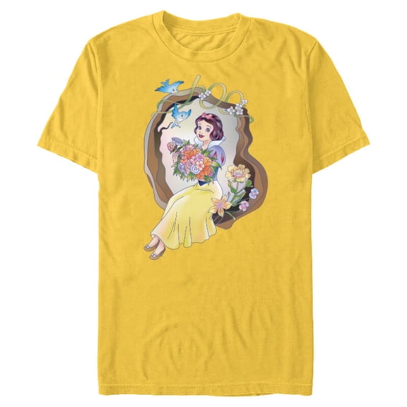 Disney 100 Platinum Princess Collection Snow White D100 - Short Sleeve Blended T-Shirt for Adults - Customized-Yellow