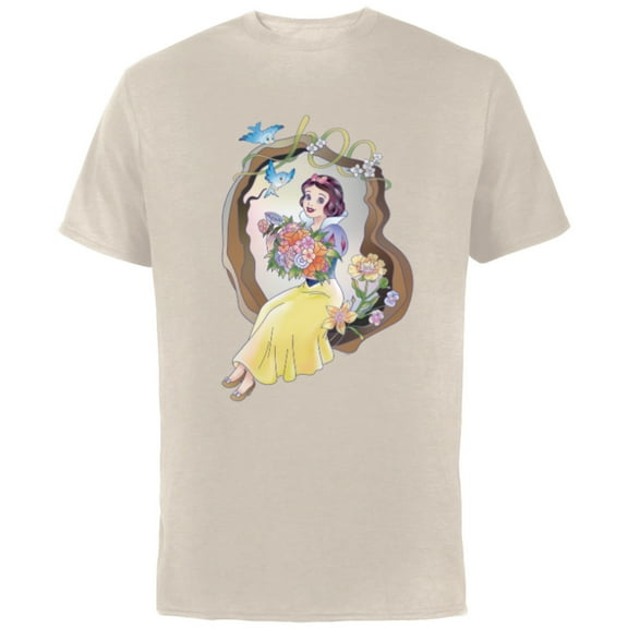 Disney 100 Platinum Princess Collection Snow White D100 - Short Sleeve Cotton T-Shirt for Adults - Customized-Natural