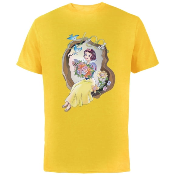 Disney 100 Platinum Princess Collection Snow White D100 - Short Sleeve Cotton T-Shirt for Adults - Customized-Yellow