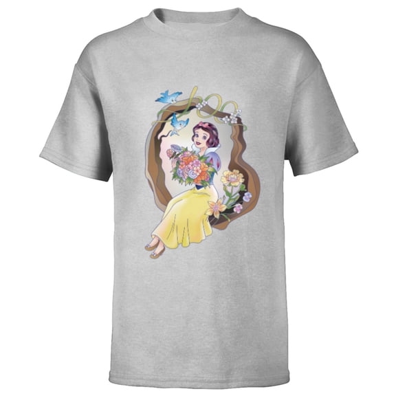 Disney 100 Platinum Princess Collection Snow White D100 - Short Sleeve T-Shirt for Kids - Customized-Athletic Heather