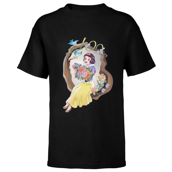 Disney 100 Platinum Princess Collection Snow White D100 - Short Sleeve T-Shirt for Kids - Customized-Black