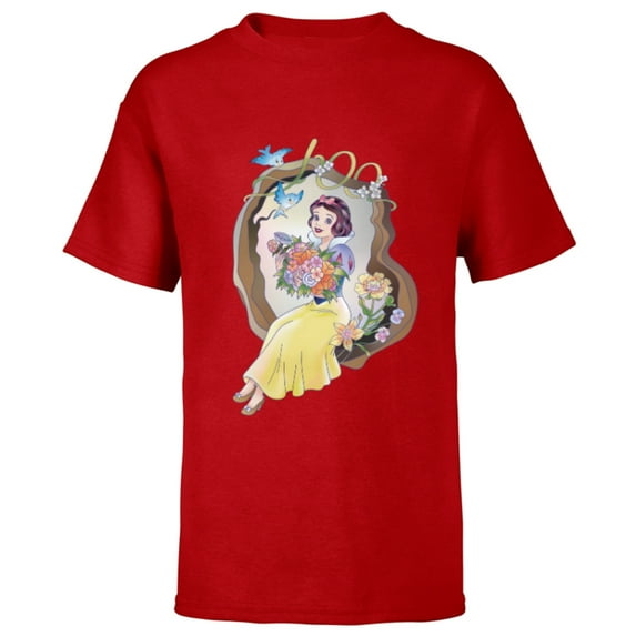 Disney 100 Platinum Princess Collection Snow White D100 - Short Sleeve T-Shirt for Kids - Customized-Red