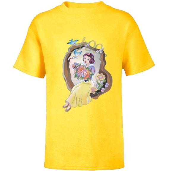 Disney 100 Platinum Princess Collection Snow White D100 - Short Sleeve T-Shirt for Kids - Customized-Yellow