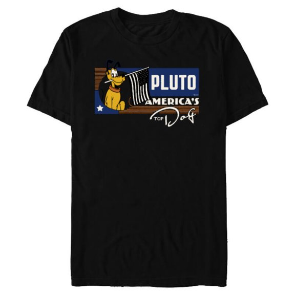 Disney 100 Pluto America’s Top Dog Flag Retro Vintage D100 - Short Sleeve Blended T-Shirt for Adults - Customized-Black