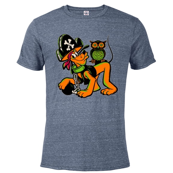 Disney 100 Pluto Halloween Classic Pirate Captain Costume - Short Sleeve Blended T-Shirt for Adults - Customized-Denim Snow Heather
