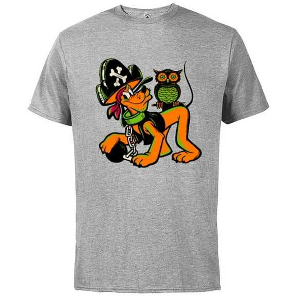 Disney 100 Pluto Halloween Classic Pirate Captain Costume - Short Sleeve Cotton T-Shirt for Adults - Customized-Athletic Heather