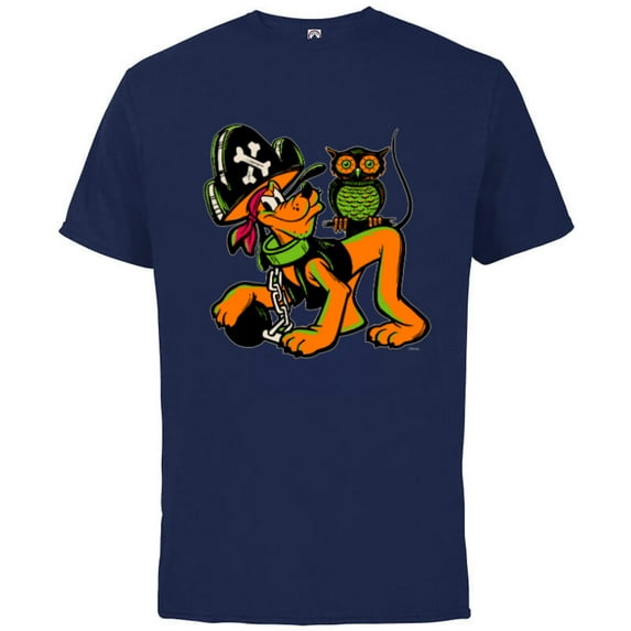 Disney 100 Pluto Halloween Classic Pirate Captain Costume - Short Sleeve Cotton T-Shirt for Adults - Customized-Athletic Navy