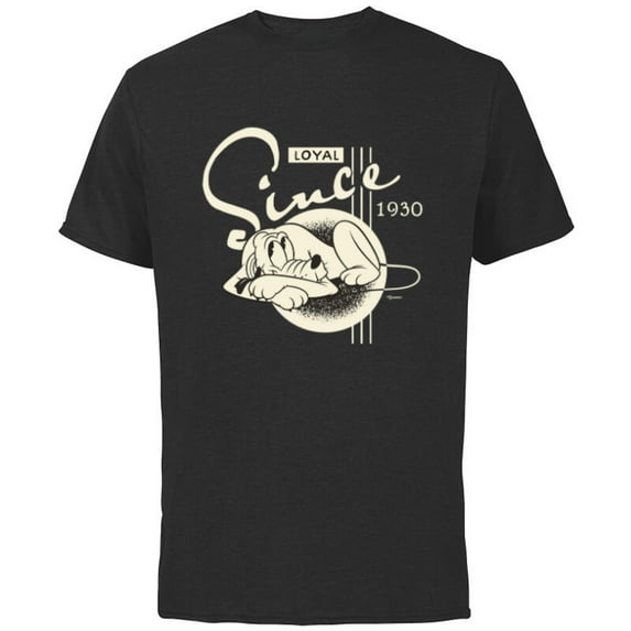 Disney 100 Pluto Loyal Since 1930 Retro Vintage D100 - Short Sleeve Cotton T-Shirt for Adults - Customized-Black