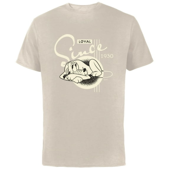 Disney 100 Pluto Loyal Since 1930 Retro Vintage D100 - Short Sleeve Cotton T-Shirt for Adults - Customized-Natural