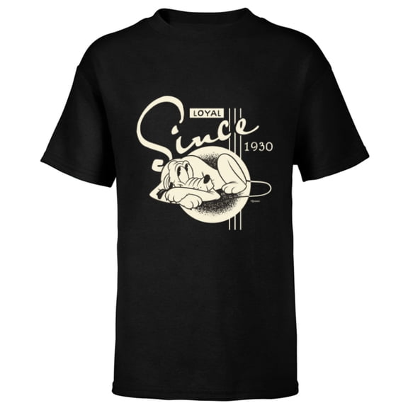 Disney 100 Pluto Loyal Since 1930 Retro Vintage D100 - Short Sleeve T-Shirt for Kids - Customized-Black