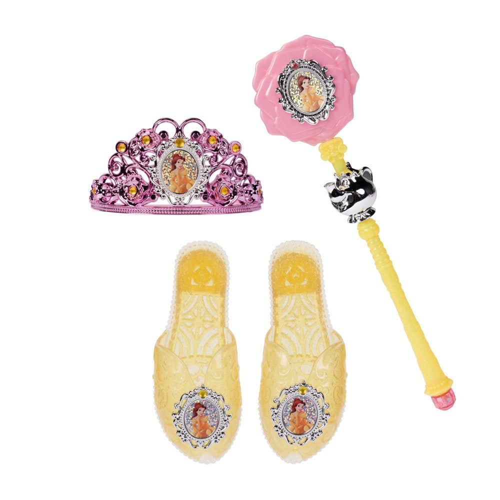 Disney 100 Princess Belle Accessory Set Tiara Wanda and 1 Pair of Shoes