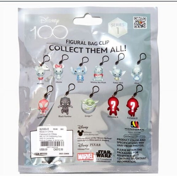 Disney 100 Series 1 Figural 3D Bag Clip New Sealed "Blind Bag