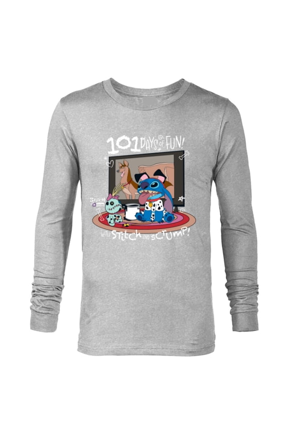 Disney 100 Stitch in Costume 101 Dalmatians Fun & Scrump - Long Sleeve T-Shirt for Men - Customized-Athletic Heather