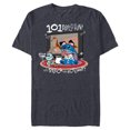 thumbnail image 1 of Disney 100 Stitch in Costume 101 Dalmatians Fun & Scrump - Short Sleeve Blended T-Shirt for Adults - Customized-Navy Heather, 1 of 5