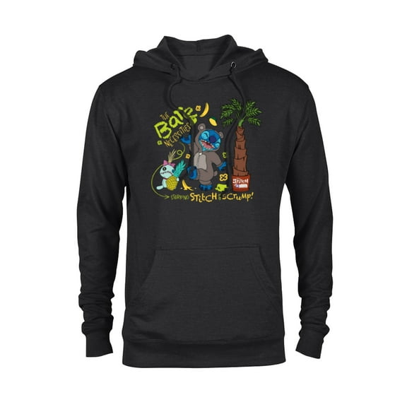 Disney 100 Stitch in Costume Baloo Bare Necessities & Scrump - Pullover Hoodie for Adults - Customized-Black
