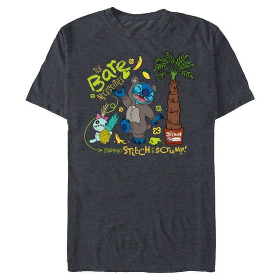 Disney 100 Stitch in Costume Baloo Bare Necessities & Scrump - Short Sleeve Blended T-Shirt for Adults - Customized-Navy Heather